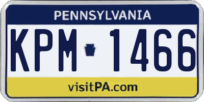 PA license plate KPM1466