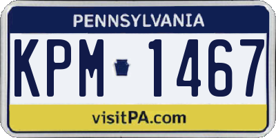 PA license plate KPM1467