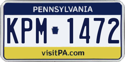 PA license plate KPM1472