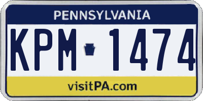 PA license plate KPM1474