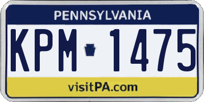 PA license plate KPM1475