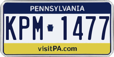 PA license plate KPM1477