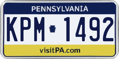PA license plate KPM1492