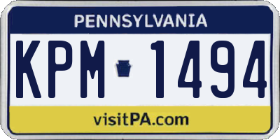 PA license plate KPM1494