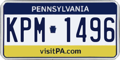 PA license plate KPM1496