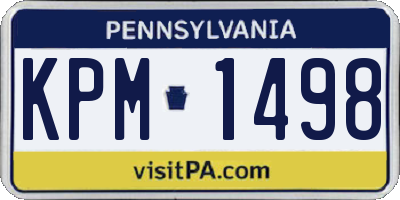 PA license plate KPM1498