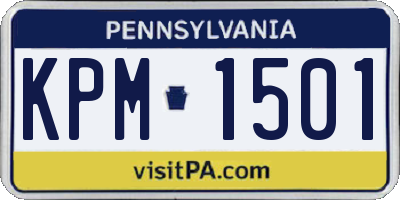 PA license plate KPM1501