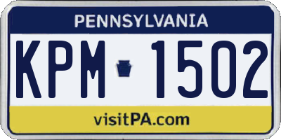 PA license plate KPM1502