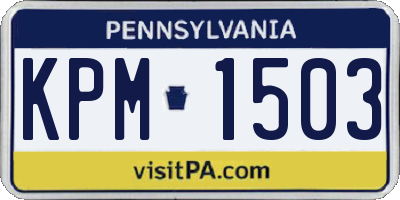 PA license plate KPM1503