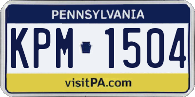 PA license plate KPM1504