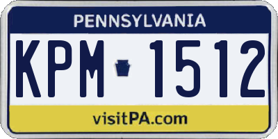 PA license plate KPM1512