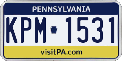 PA license plate KPM1531