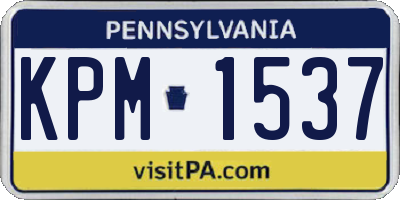 PA license plate KPM1537