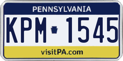 PA license plate KPM1545