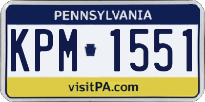 PA license plate KPM1551
