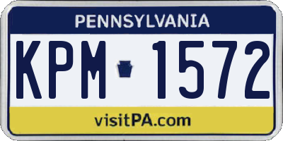 PA license plate KPM1572