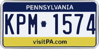 PA license plate KPM1574