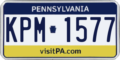 PA license plate KPM1577
