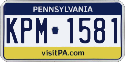 PA license plate KPM1581