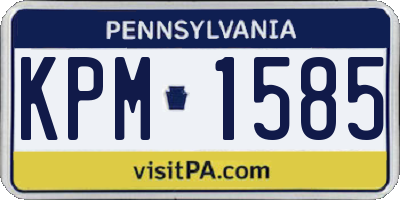 PA license plate KPM1585
