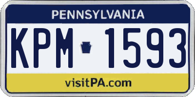 PA license plate KPM1593