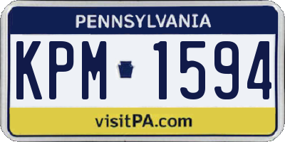 PA license plate KPM1594