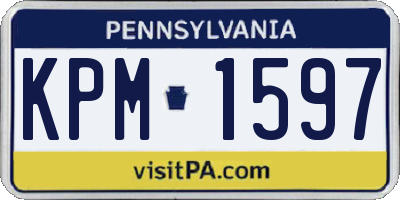 PA license plate KPM1597