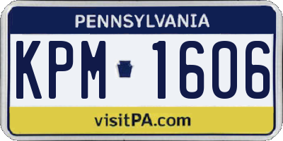 PA license plate KPM1606
