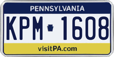 PA license plate KPM1608