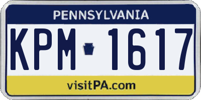 PA license plate KPM1617