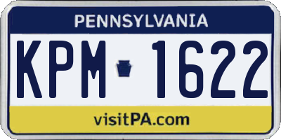 PA license plate KPM1622