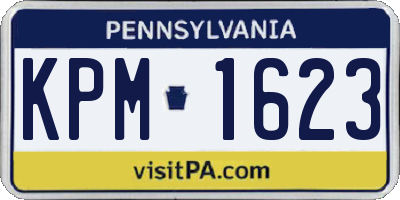 PA license plate KPM1623