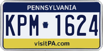 PA license plate KPM1624