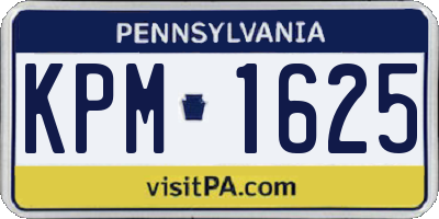 PA license plate KPM1625