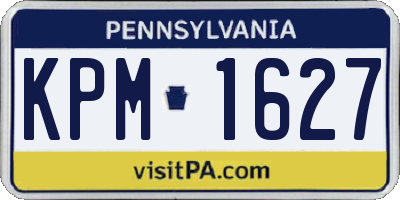 PA license plate KPM1627