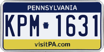 PA license plate KPM1631