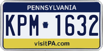 PA license plate KPM1632