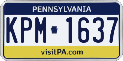 PA license plate KPM1637