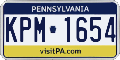 PA license plate KPM1654