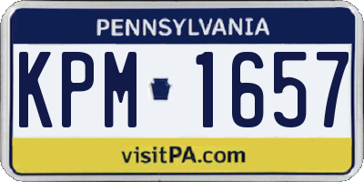 PA license plate KPM1657
