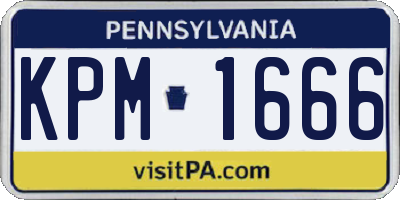 PA license plate KPM1666