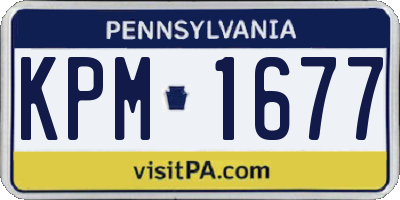 PA license plate KPM1677