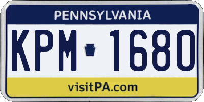 PA license plate KPM1680