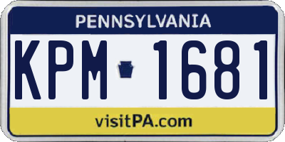 PA license plate KPM1681