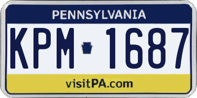 PA license plate KPM1687