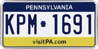 PA license plate KPM1691