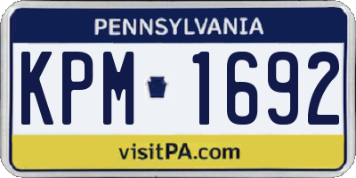 PA license plate KPM1692