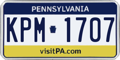 PA license plate KPM1707