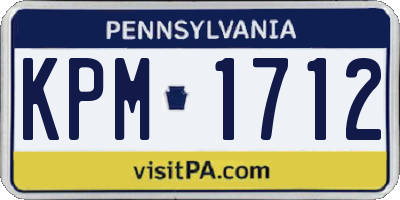 PA license plate KPM1712