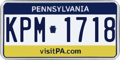 PA license plate KPM1718